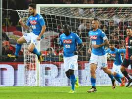 O Napoli venceu por 3-1 na receção ao Sassuolo. AFP
