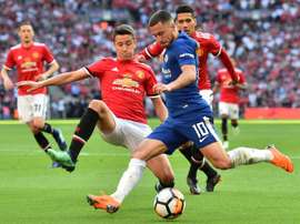 Ander Herrera falou sobre a marcação cerrada em Hazard. AFP