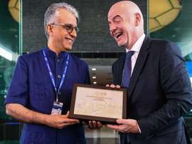 Infantino and AFC president Sheikh Salman bin Ebrahim al Khalifa pictured in April. AFP