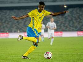 Alexander Isak playing for Sweden. AFP