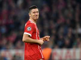 O polaco já apontou 11 gols, em 11 jogos, nesta edição da Bundesliga. AFP