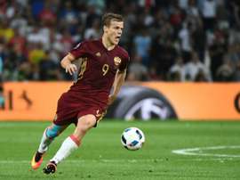 Russias forward Alexander Kokorin, pictured on June 11, 2016, had been completely ignored by Russia since manager Stanislav Cherchesov was appointed in August 2016