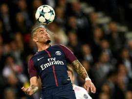 Kurzawa was injured in a collision with Arsenal's Olivier Giroud. AFP