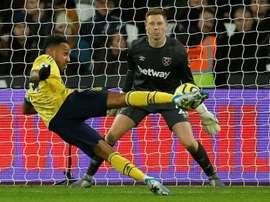 Pierre-Emerick Aubameyang scored his 13th goal of the season as Arsenal beat West Ham 3-1. AFP