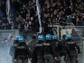 Five Frankfurt fans were arrested pre-match. AFP