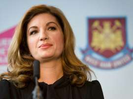 Karren Brady warns of the risks of playing behind closed doors. AFP