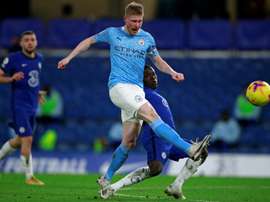 Manchester City to be without injured De Bruyne for six weeks. AFP