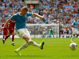 O recorde de assistências de De Bruyne. AFP