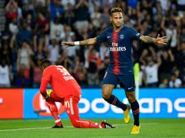 Neymar fue el mejor del PSG sin Cavani ni Mbappé. AFP