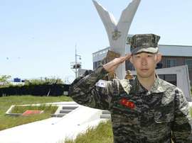 Tottenham's Son Heung-min did three weeks military service during corona break. AFP
