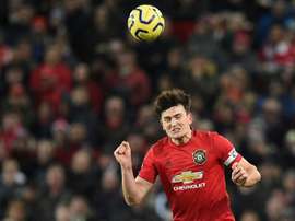 Maguire was frustrated with United's defence v Aston Villa. AFP