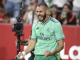 Karim Benzema scored the only goal as Real Madrid beat Sevilla 1-0. AFP
