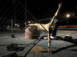 Ibrahimovic's statue will stay in Malmo despite being vandalised repeatedly. AFP