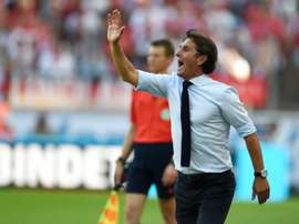 Hamburgs head coach Bruno Labbadia reacts, pictured on August 29, 2015, has been fined 5,000 euros ($5,590) by the German Football Association for describing a controversial penalty decision in last months Bundesliga defeat at Cologne as a joke
