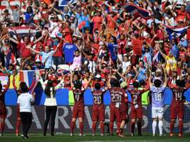 Thailand finally scored a goal after losing easily to Sweden. AFP