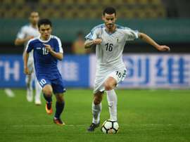 Pereiro gave Uruguay a 2-0 lead going into half-time. AFP