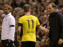 Jurgen Klopp (L) thinks Thomas Tuchel has a great squad to work with at Chelsea. AFP