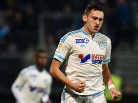 Marseilles forward Lucas Ocampos, pictured on December 16, 2015, damaged ligaments in his left ankle