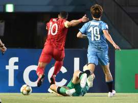 Hulk got a brace for Shanghai to keep their qualifying hopes alive. AFP