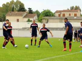 One of the smallest clubs ever to play in Frances top flight could be in for a rude awakening when Corsican minnows Gazelec Ajaccio, pictured during a training session, face Paris Saint-Germain at the Parc des Princes