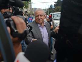Luis Chiriboga current Ecuadoran football federation president and member of the CONMEBOL executive committee arrives at the court in Quito on December 4, 2015