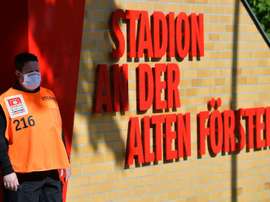 Everyone's temperature was checked ahead of Union Berlin v Bayern. AFP