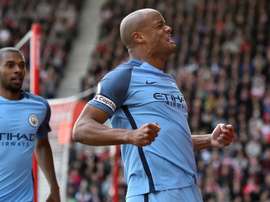 Vincent Kompays remains Manchester City captain this season. AFP
