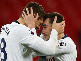 Llorente et Winks, importants avec les 'Spurs'. AFP
