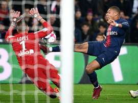 Lyon goalkeeper Lopes was hospitalised after the firework fiasco in 2016. AFP