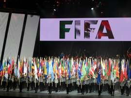 View of the opening ceremony of the 66th FIFA Congress being held from May 12 to 13 at the Auditorio Nacional in Mexico City on May 12, 2016