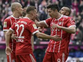 Lewandowski plundered a hat-trick against Hamburg. AFP