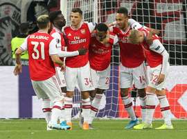 Joe Willock and Bukayo Saka claimed goals as a rotated Gunners side romped to a 3-0 win. AFP