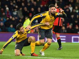 Giroud rescató otra vez en 2017 al Arsenal. AFP