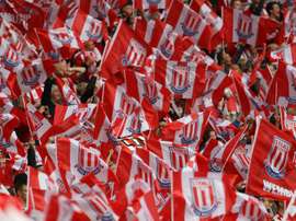 Stoke fans prepare to watch their team during the FA Cup final football match between Manchester City and Stoke City at Wembley Stadium in London, on May 14, 2011