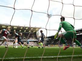 Sergio Aguero scored his 20th Man. City goal against Burnley. AFP