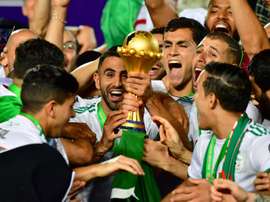Mahrez est fier d'avoir remporté la CAN avec l'Algérie. AFP