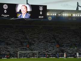 Leicester paid tribute to late owner Vichai Srivaddhanaprabha before the match against Burnley. AFP