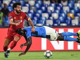 Koulibaly (R) is wanted by both Manchester clubs. AFP