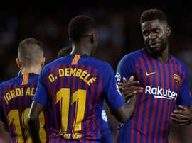 Umtiti got injured in the training session on Tuesday. AFP
