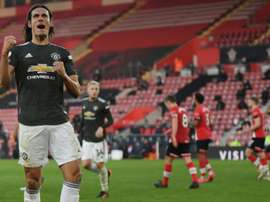 Edinson Cavani of Man Utd faces former club PSG on Wednesday. AFP
