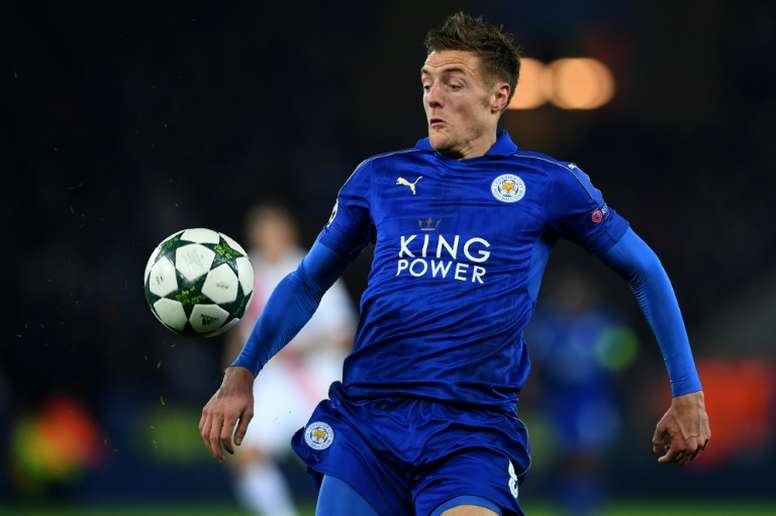 Leicester Citys Jamie Vardy in action during the Champions League match against Club Brugge in November 2016