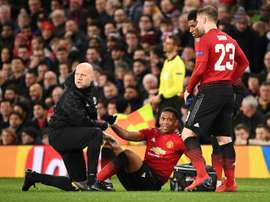 Anthony Martial is out with a knee injury. AFP