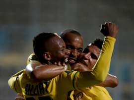 Mamelodi Sundowns players celebrate. AFP
