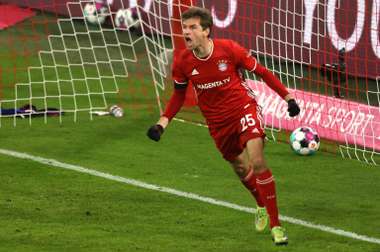 Thomas Muller gave Bayern a draw in a six goal thriller with Leipzig. AFP