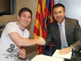 Bartomeu says Messi is best player in history. AFP