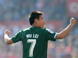 Wu Lei scored in Espanyol's draw at Sevilla. AFP
