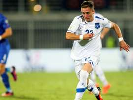 Kosovo's Bernard Berisha in action. AFP