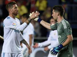 Luca high-fived Sergio Ramos after his debut. AFP