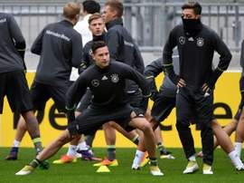 Germany attend a training session in Hamburg on October 6, 2016 prior to the WC 2018 qualification match against the Czech Republic