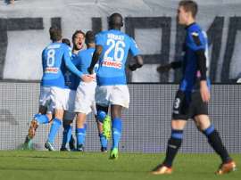 Mertens' goal sent Napoli four points clear at the summit of Serie A. AFP